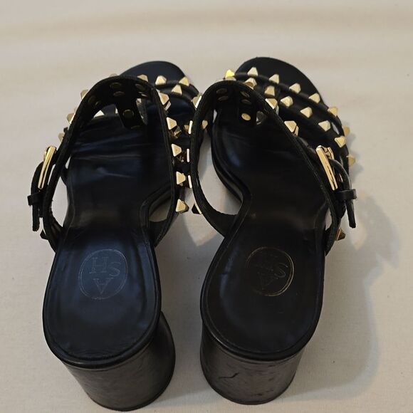 Ash Black Heeled Mules Sandals Size 8 EUR 39 - Picture 2 of 9